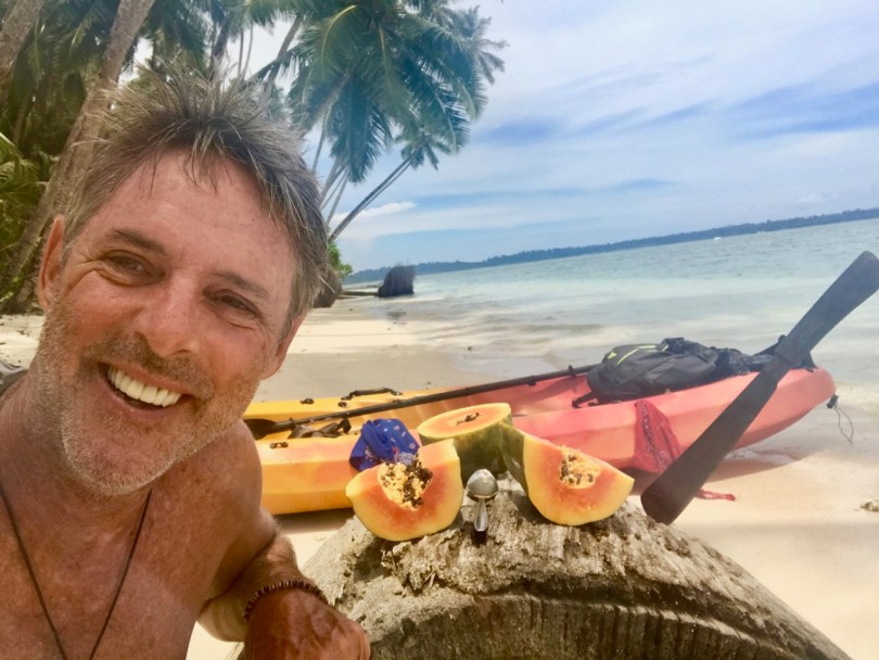 Solo Kayaking, Kayaking, Banyak Islands, island paradise, paradise, beach, perfect beach, camping, Sumatra, Indonesia, papaya lunch