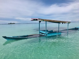 boat full of water, kayaking, kayaking the Banyak Islands, Sumatra, Indonesia