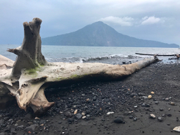 Beach on Anak Krakatau, Krakatau, Krakatoa, volcano, Indonesia, volcanic beach